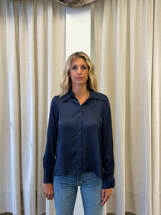 Eco Camicia raso BLU