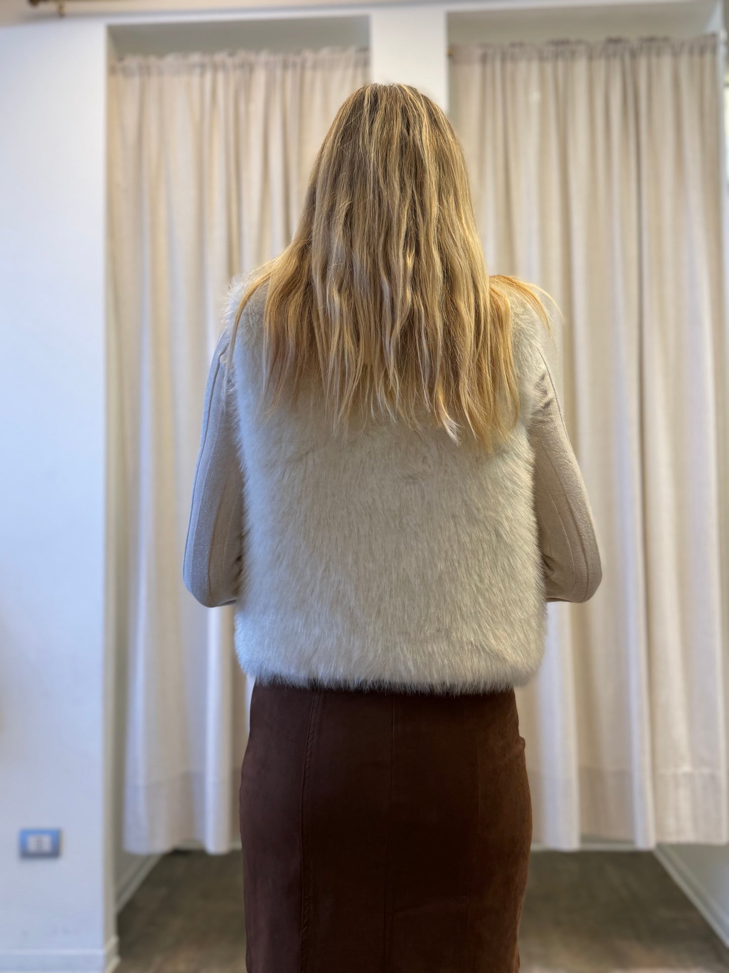 Molly Bracken Gilet in pelliccia sintetica PANNA