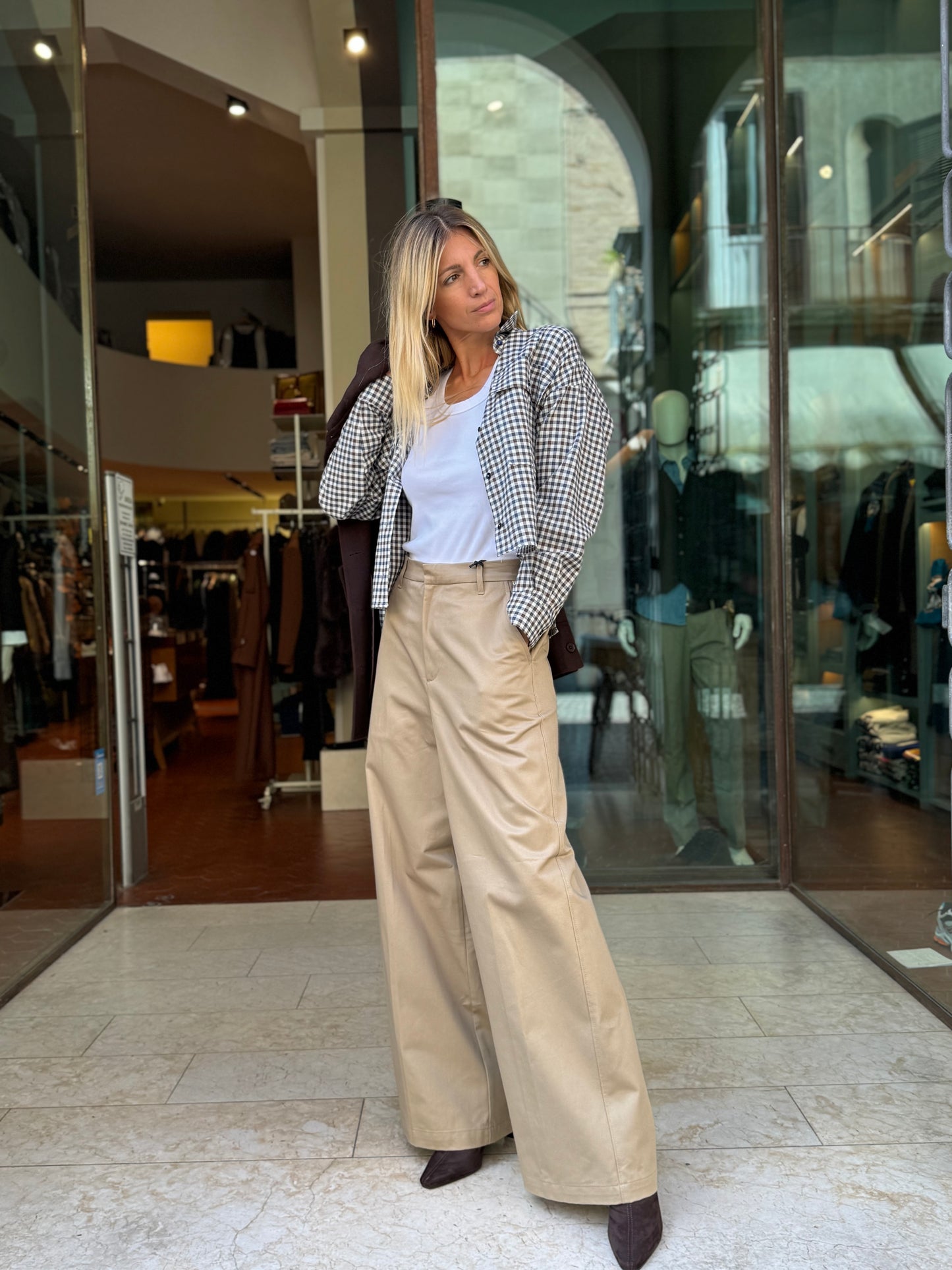 Roy Roger's Chino Buckle back Woman SABBIA