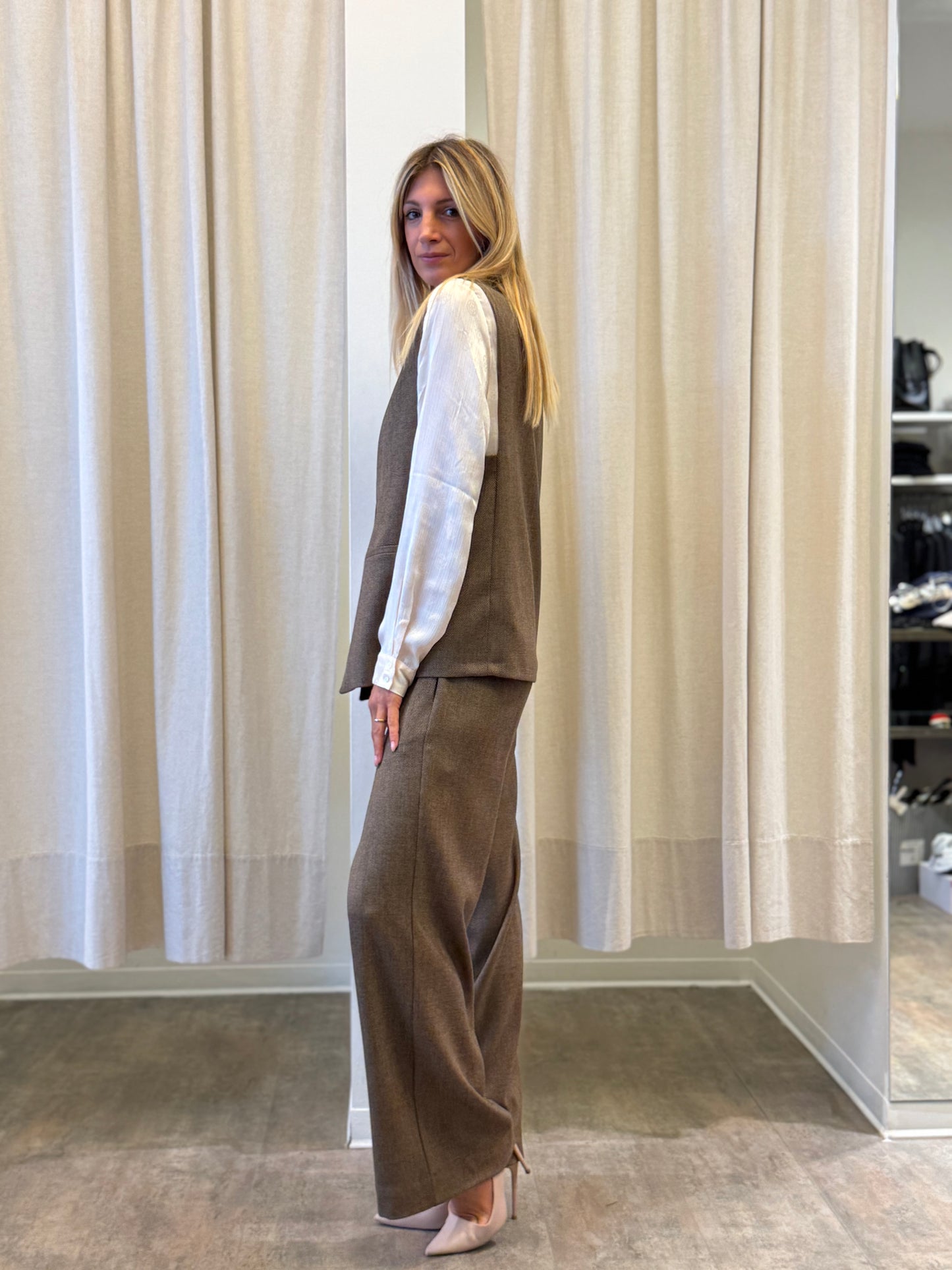Kocca Gilet ad un bottone MARRONE