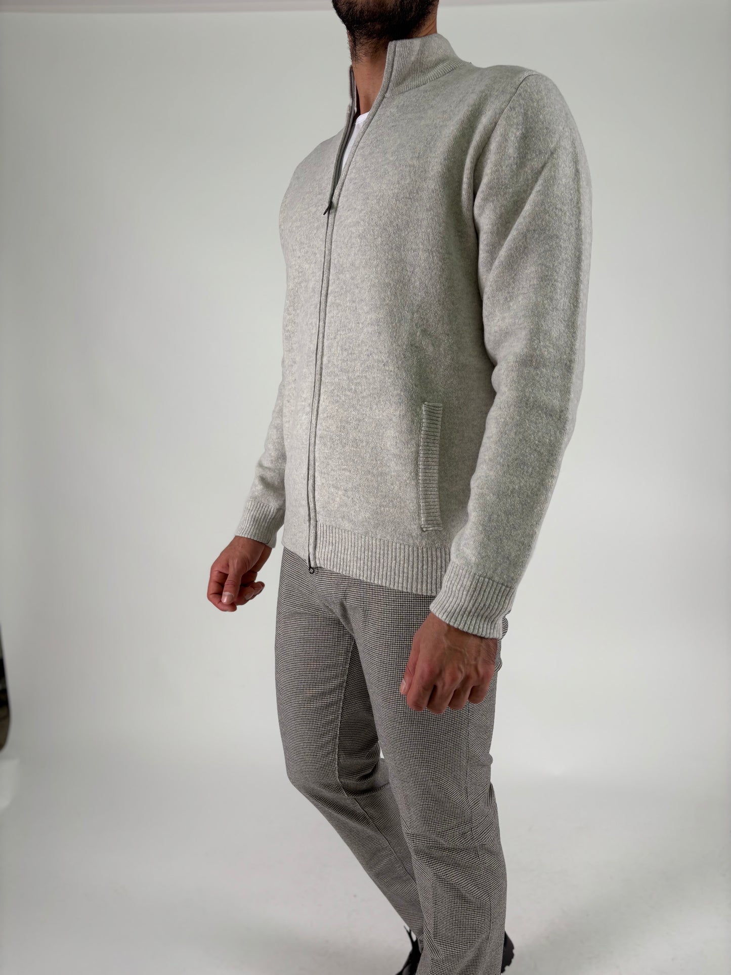 Sporting Mare Cardigan ml con zip GRIGIO