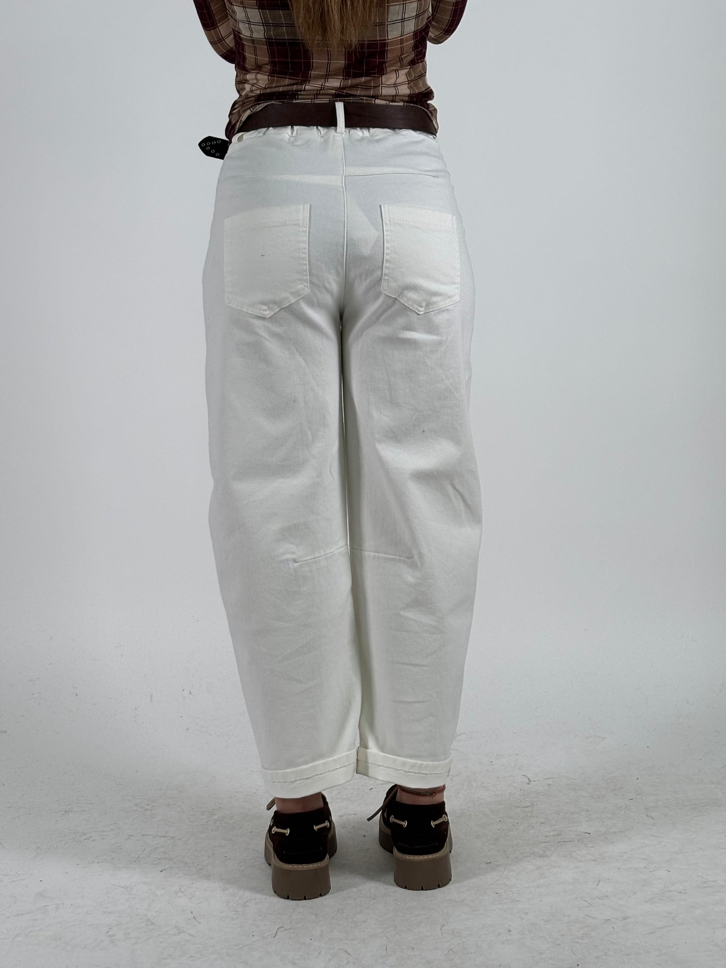 Tensione In Pantalone ovetto con cintura PANNA