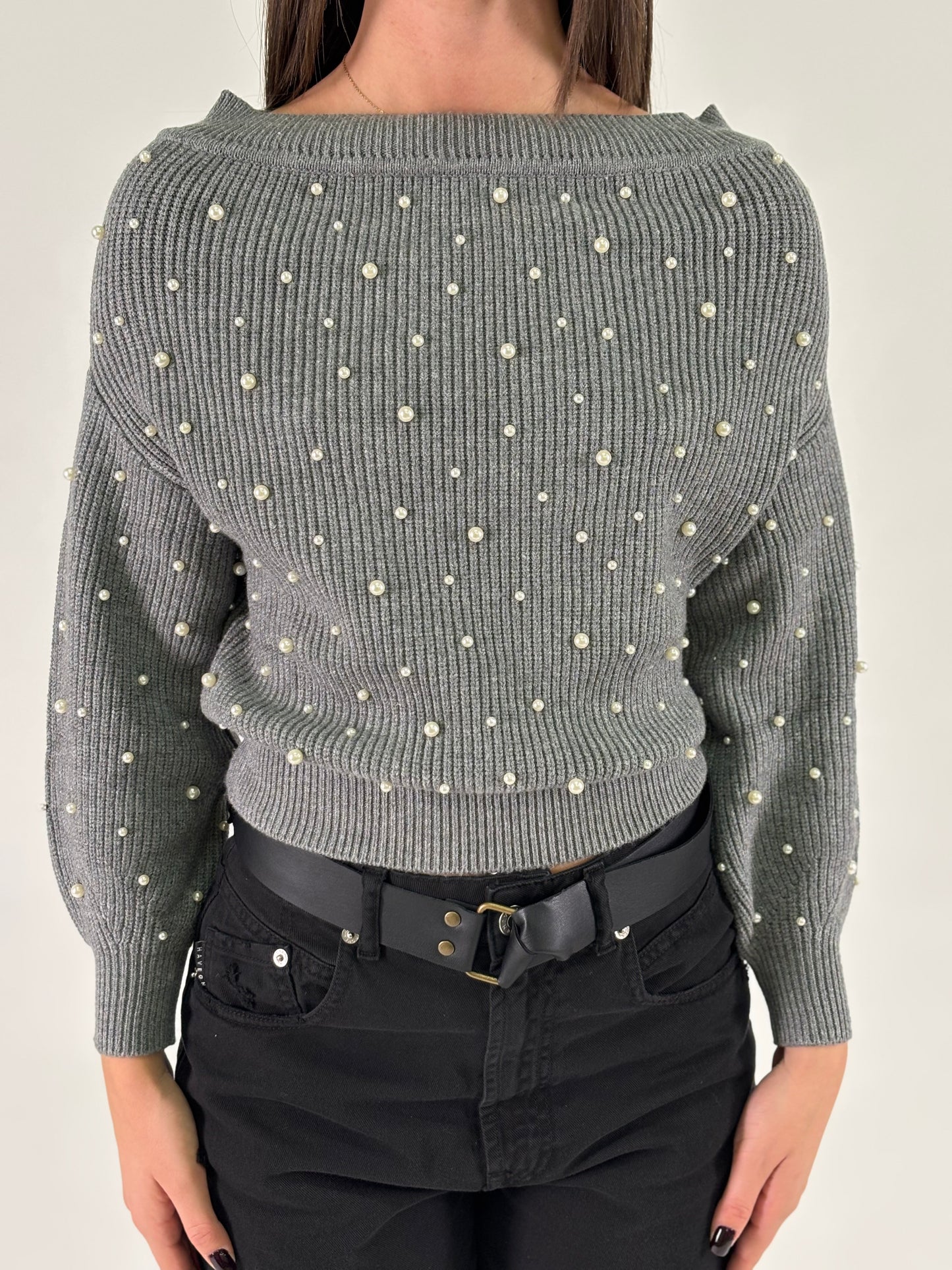 Kocca Maglia con perle GRIGIO