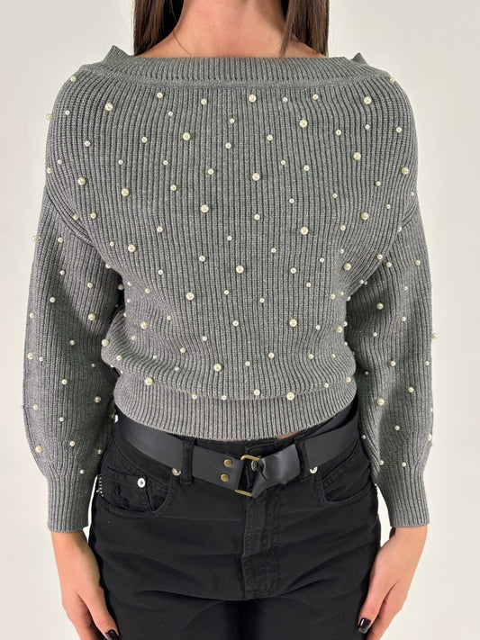 Kocca Maglia con perle GRIGIO