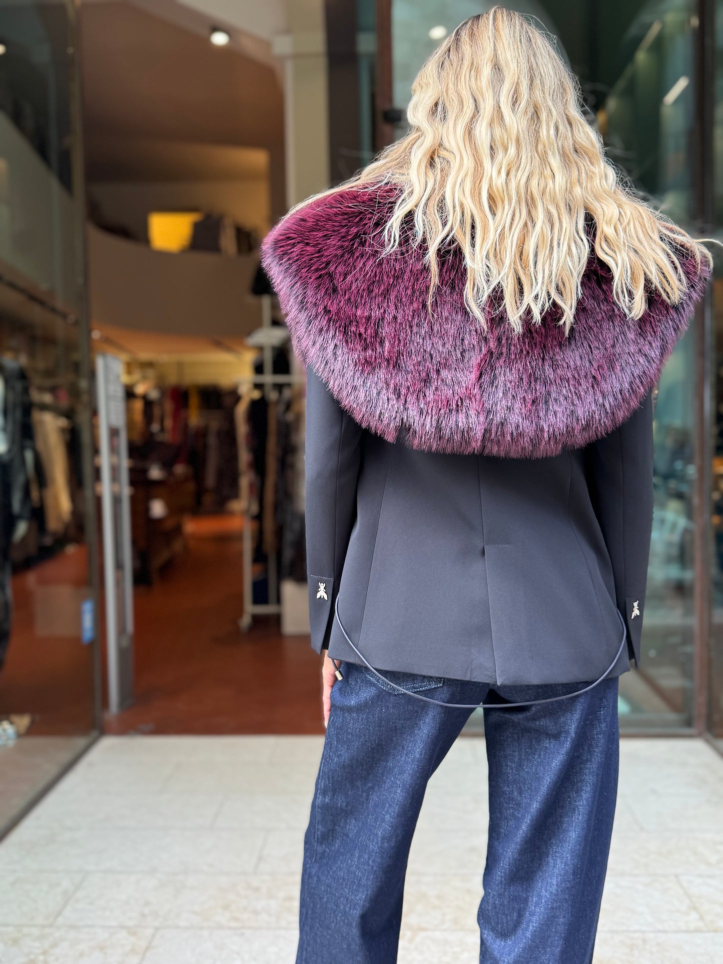 Patrizia Pepe Gilet pelliccia sintetica BORDEAUX