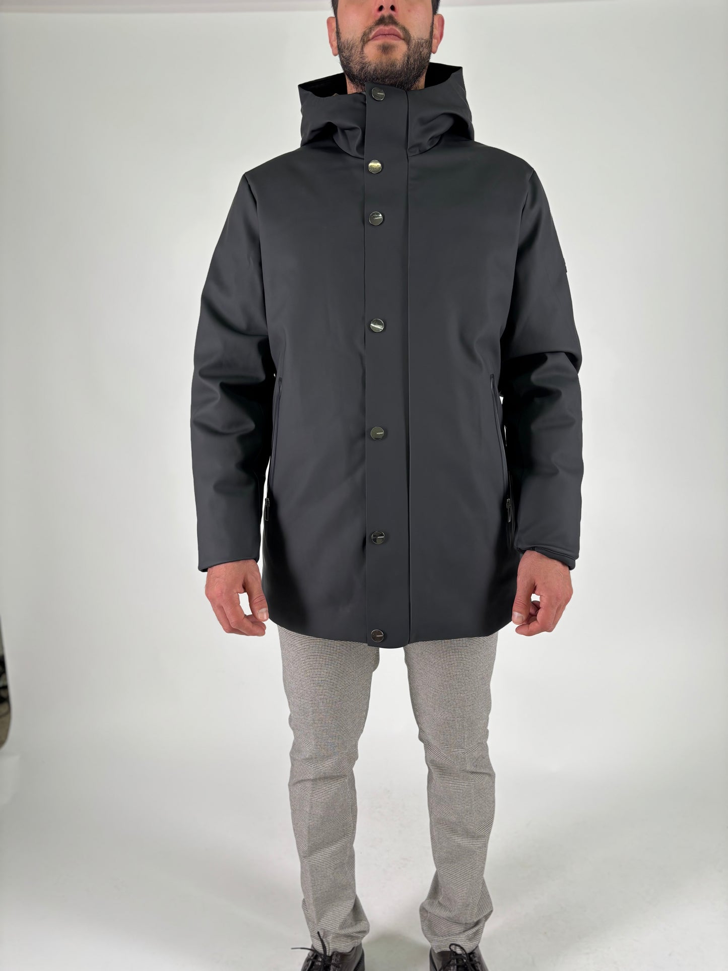 Heskimo Parka lungo in vera piuma d' oca NERO