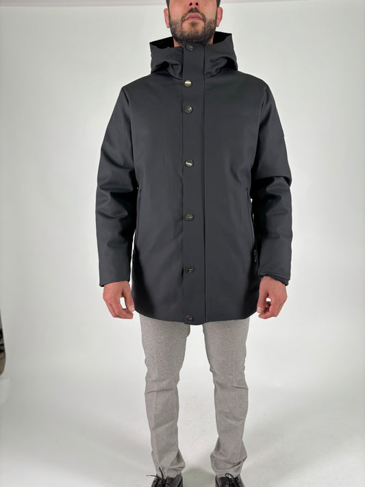 Heskimo Parka lungo in vera piuma d' oca NERO