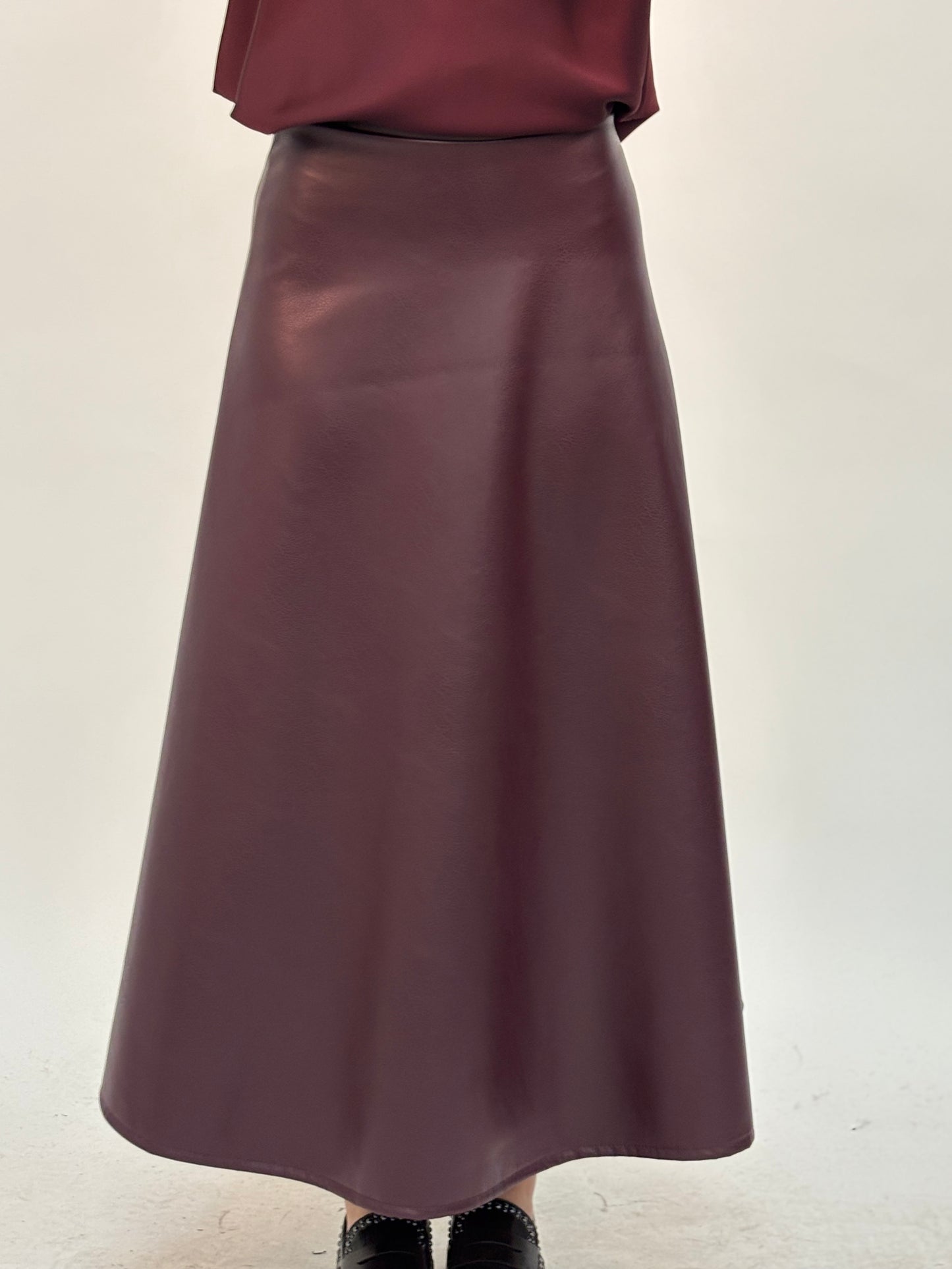 Haveone Gonna midi simil pelle BORDEAUX