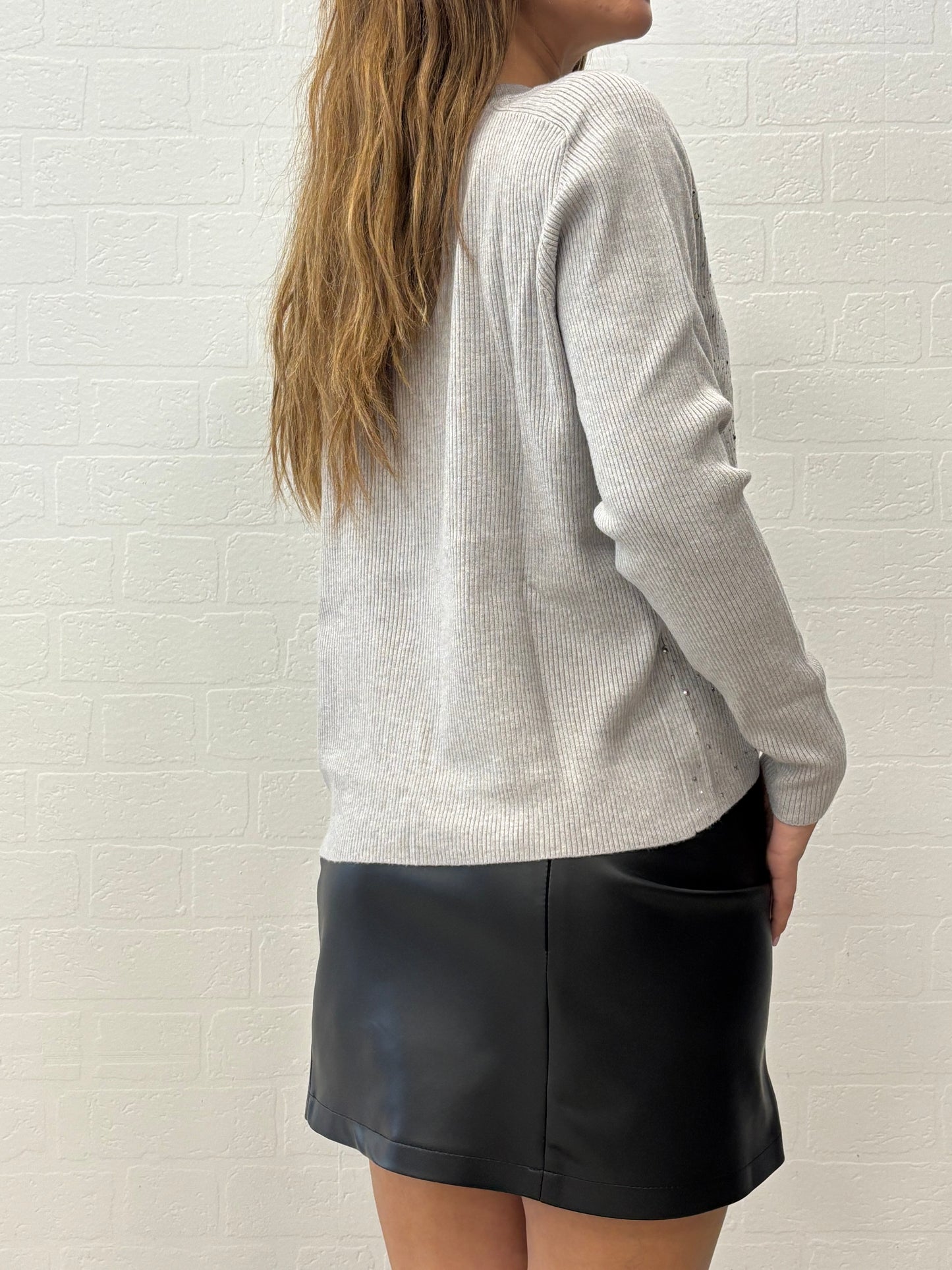 Griffai Maglia scollo V con aperture e punti luce PERLA