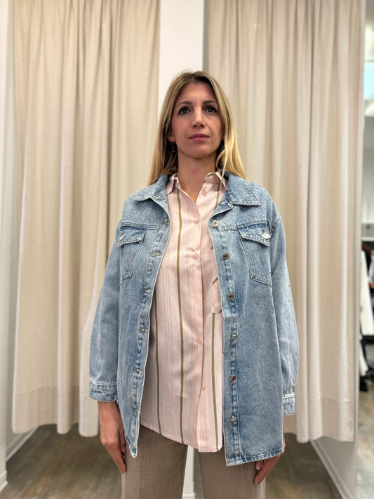 Susy Mix Camicia di jeans appl. strass DENIM