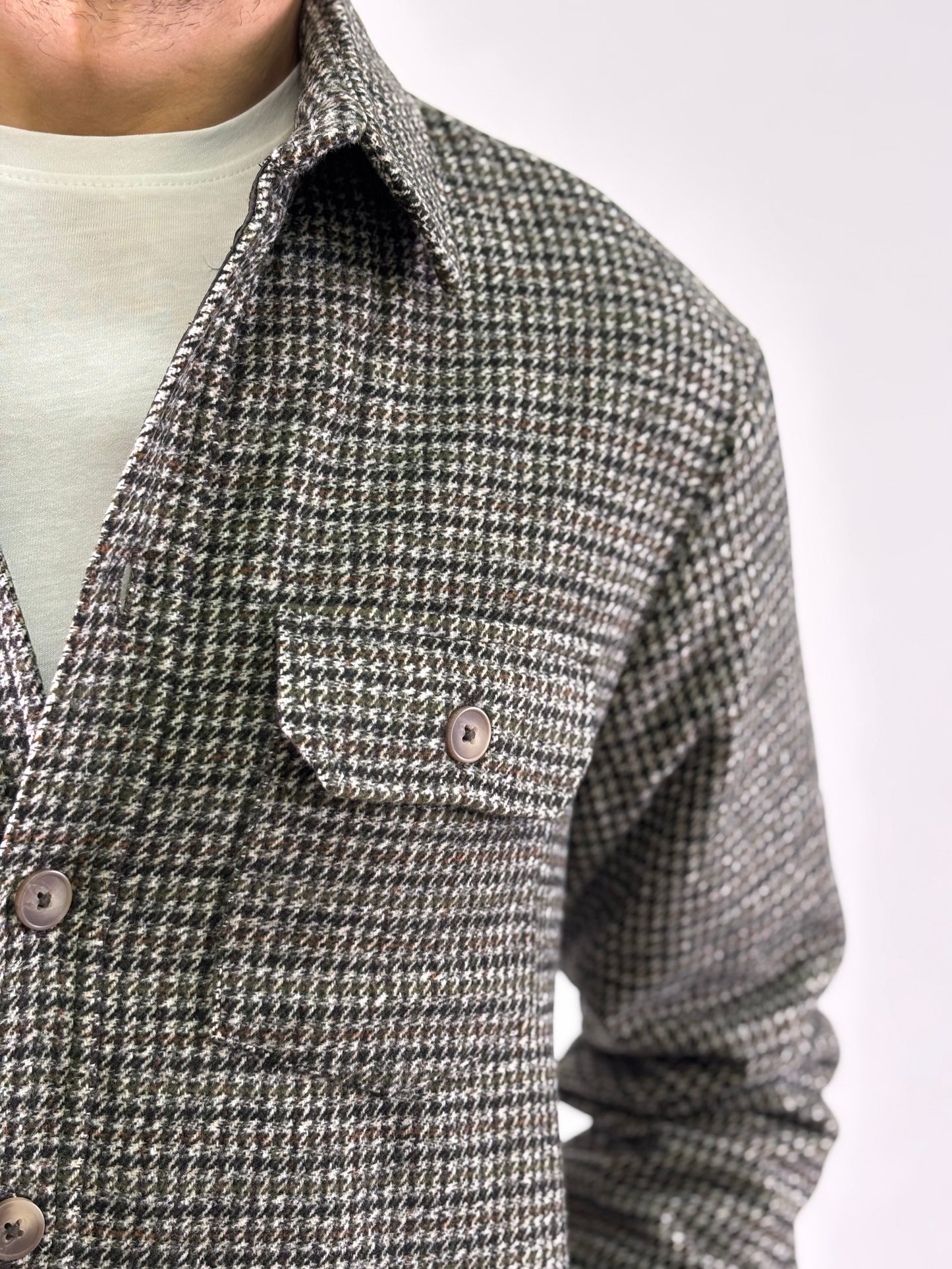 Philotinto Overshirt pied de poule VERDE/NERO/PANNA/COCCIO