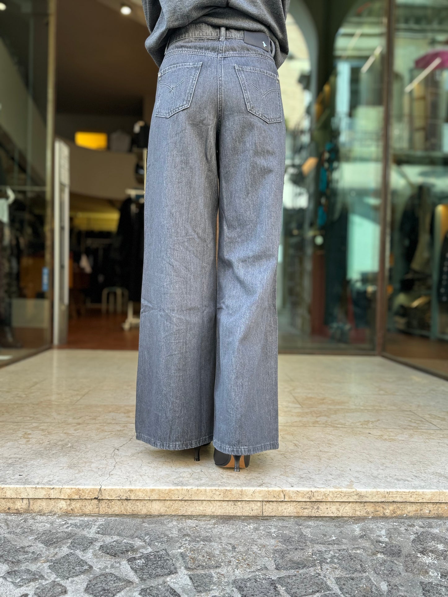 Patrizia Pepe jeans palazzo GRIGIO