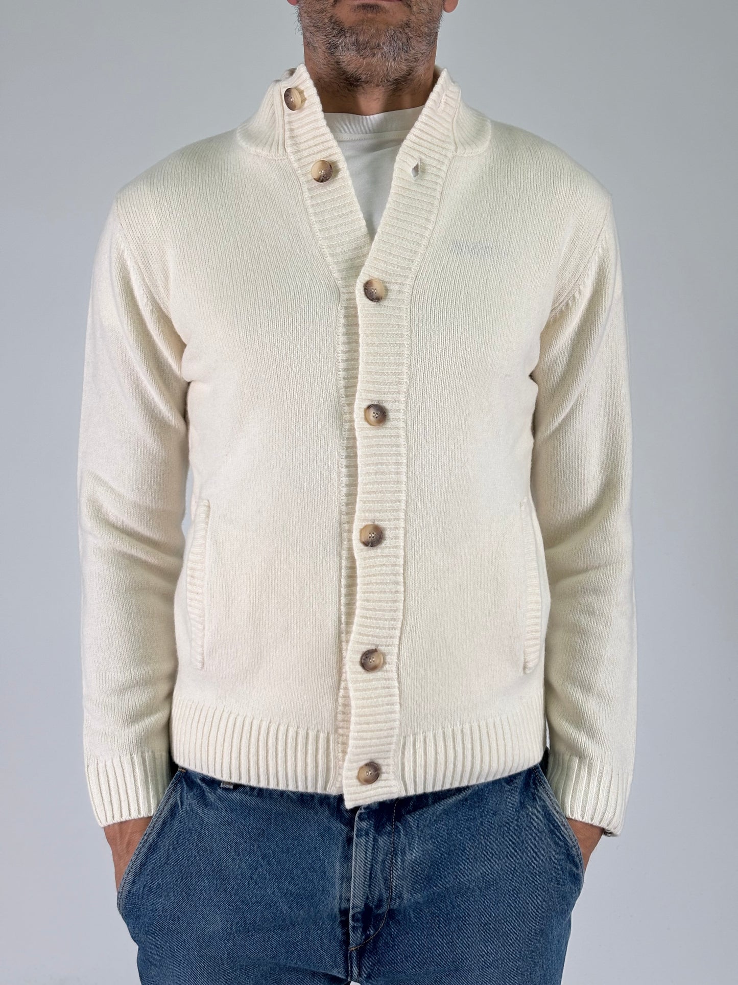 Sporting Mare Cardigan con tasche PANNA