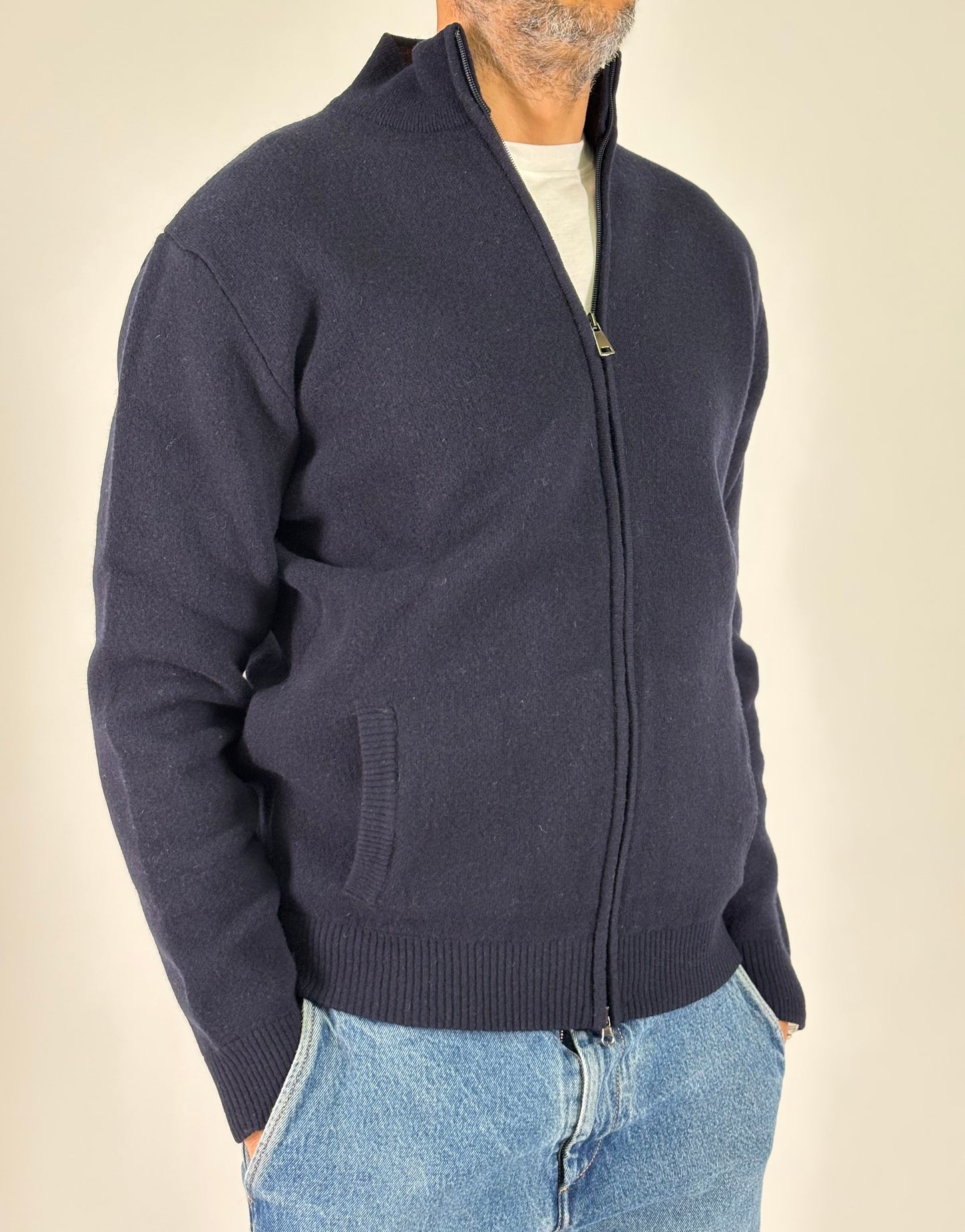 Sporting Mare Cardigan ml con zip BLU