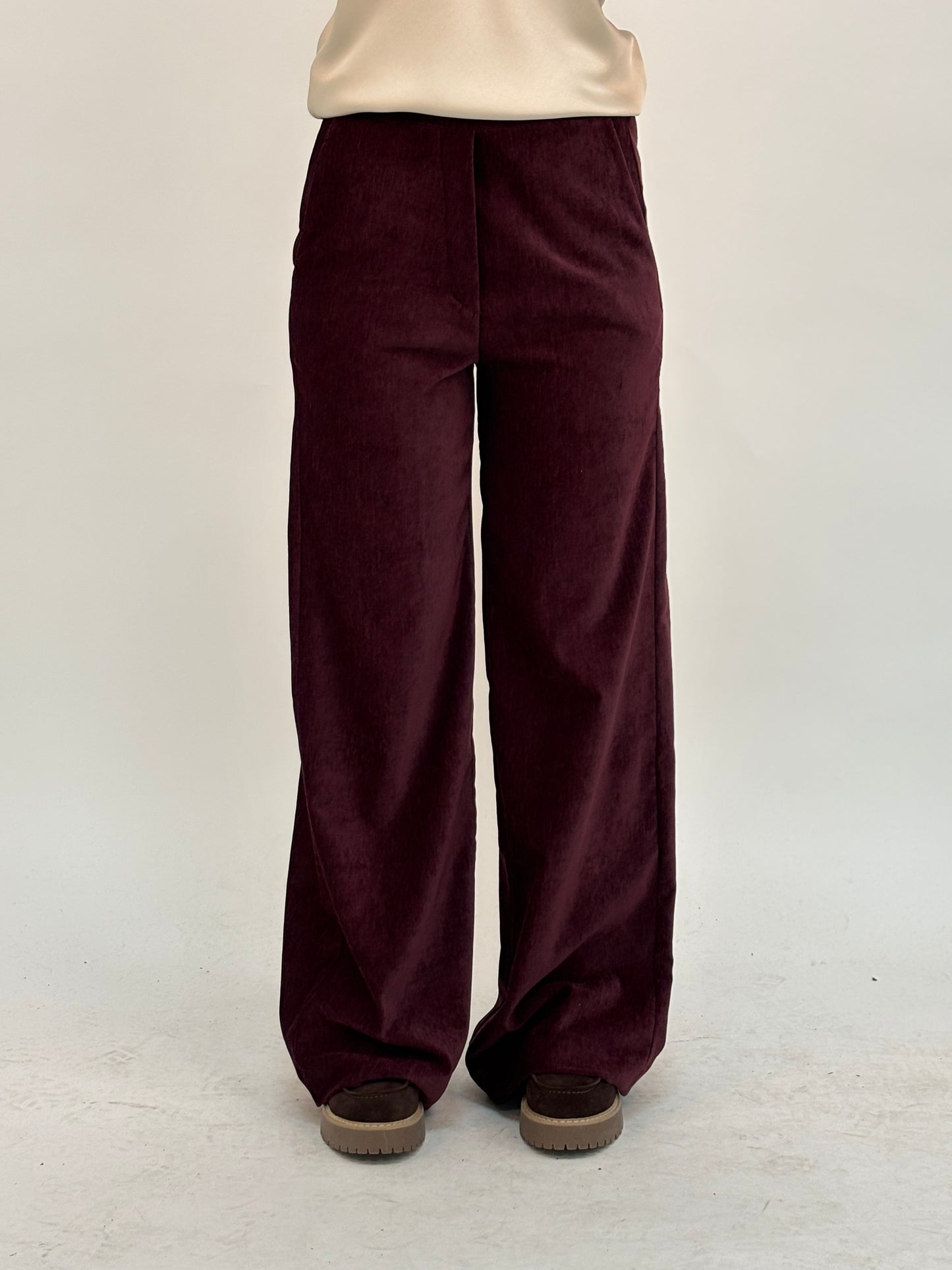 Susy Mix Pantalone palazzo in velluto VINACCIA