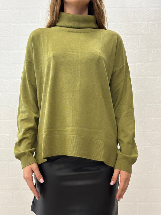 Griffai Maglia dolcevita over ml in Viscosa VERDE