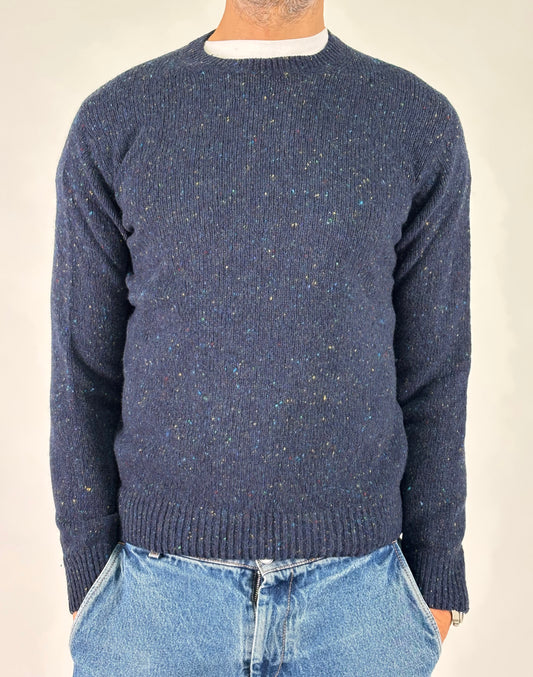 Retois Maglia girocollo puntini colorati BLU