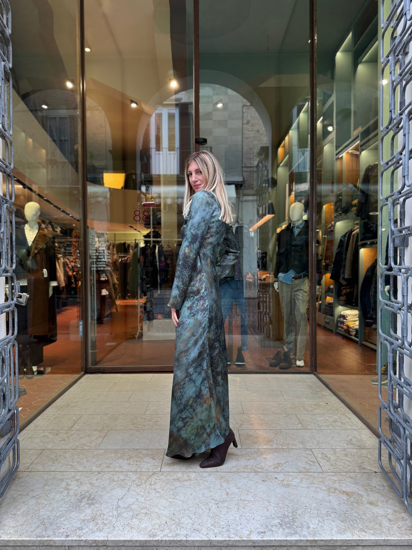 Mercì Abito lungo ml in viscosa VERDE