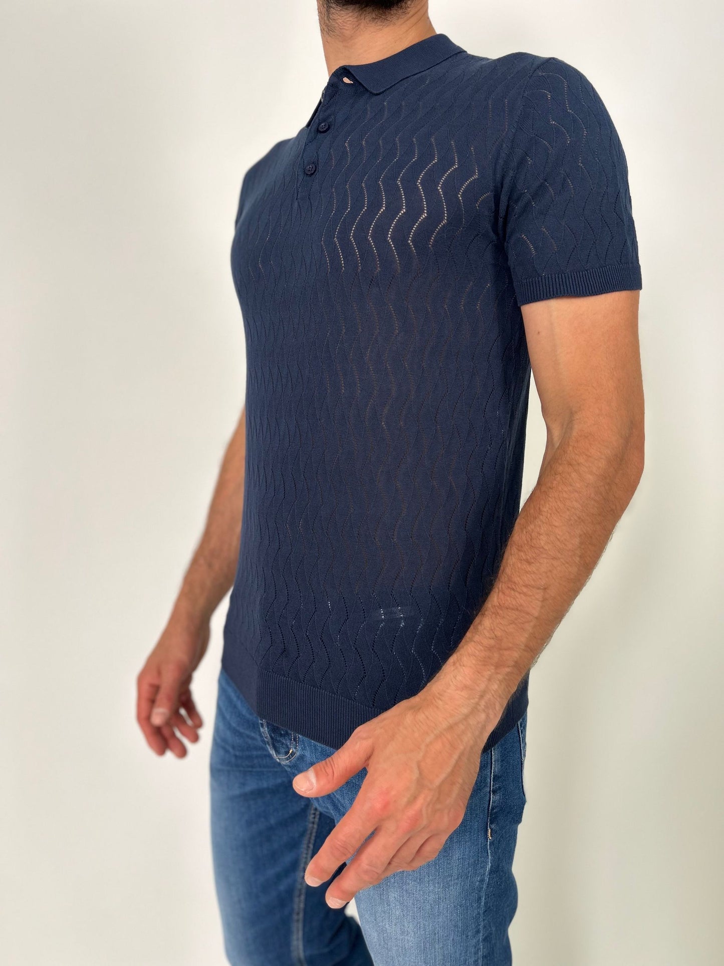 Polo mm in filo di cotone traforata