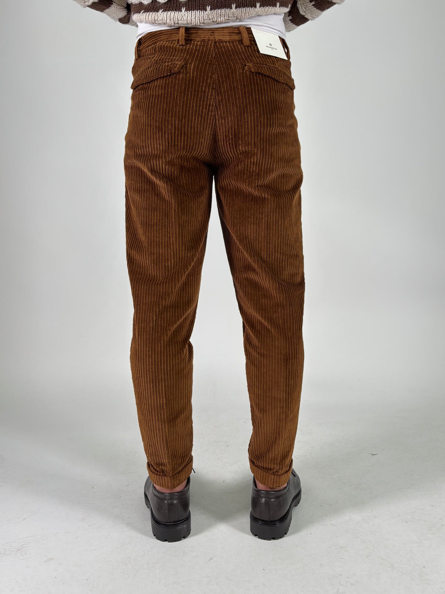 Markup pantalone velluto coste larghe MARRONE