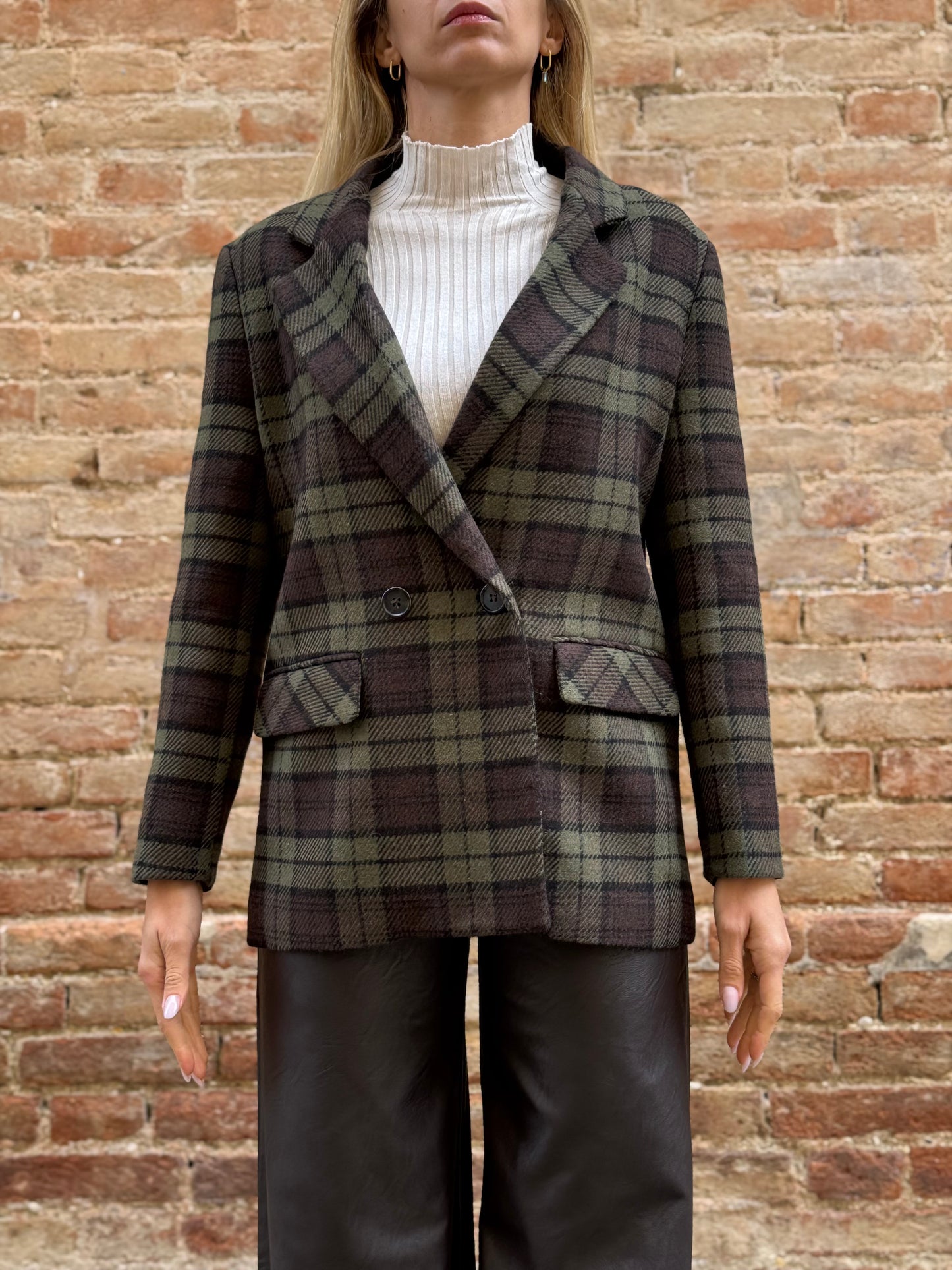 DIXIE giacca over scacchi MORO