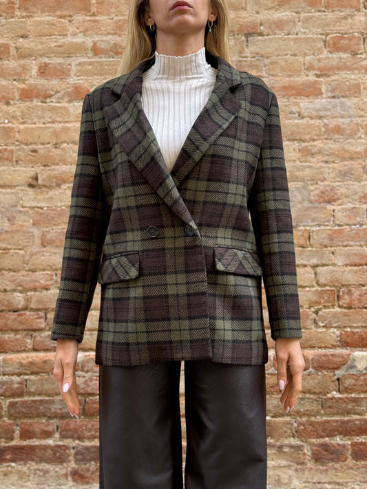 DIXIE giacca over scacchi MORO