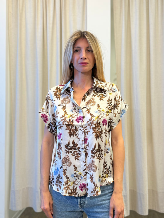 Susy Mix Camicia fantasia floreale BEIGE/MARRONE