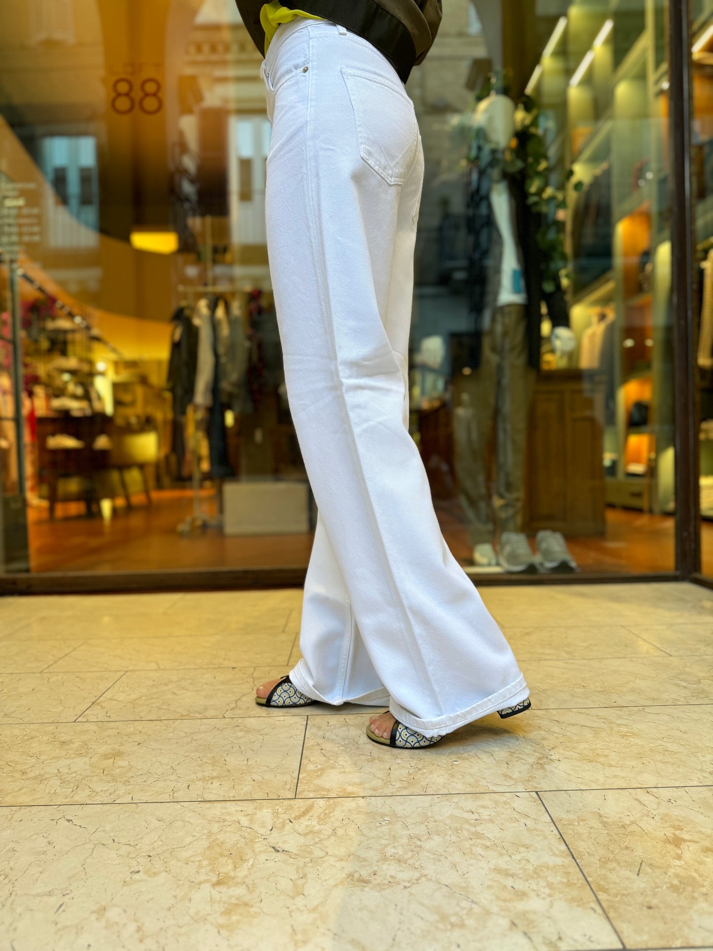 Roy Roger's Jeans a palazzo WOMAN Light Bull BIANCO