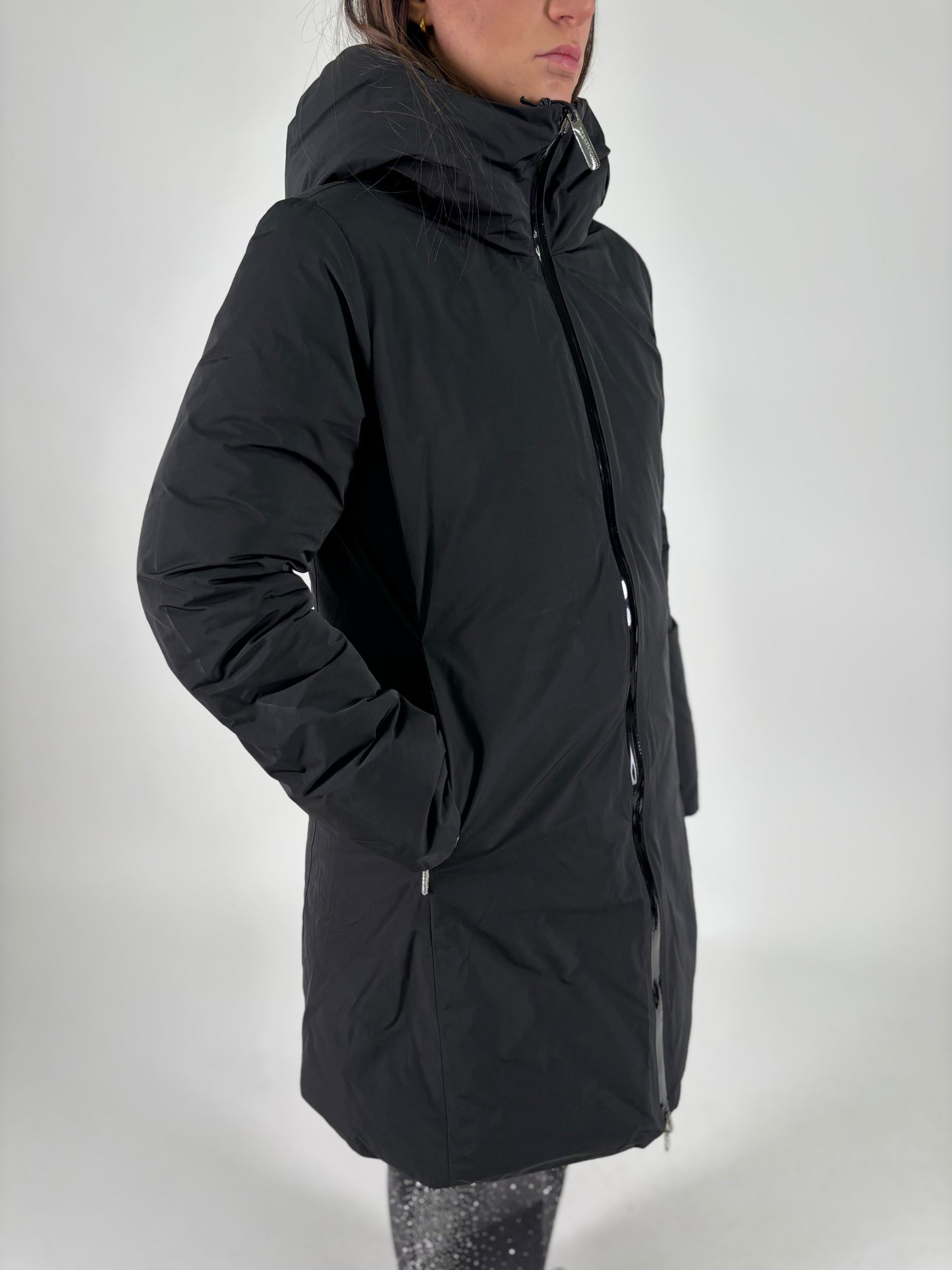 FREEDOMDAY piumino lungo double vera piuma NERO