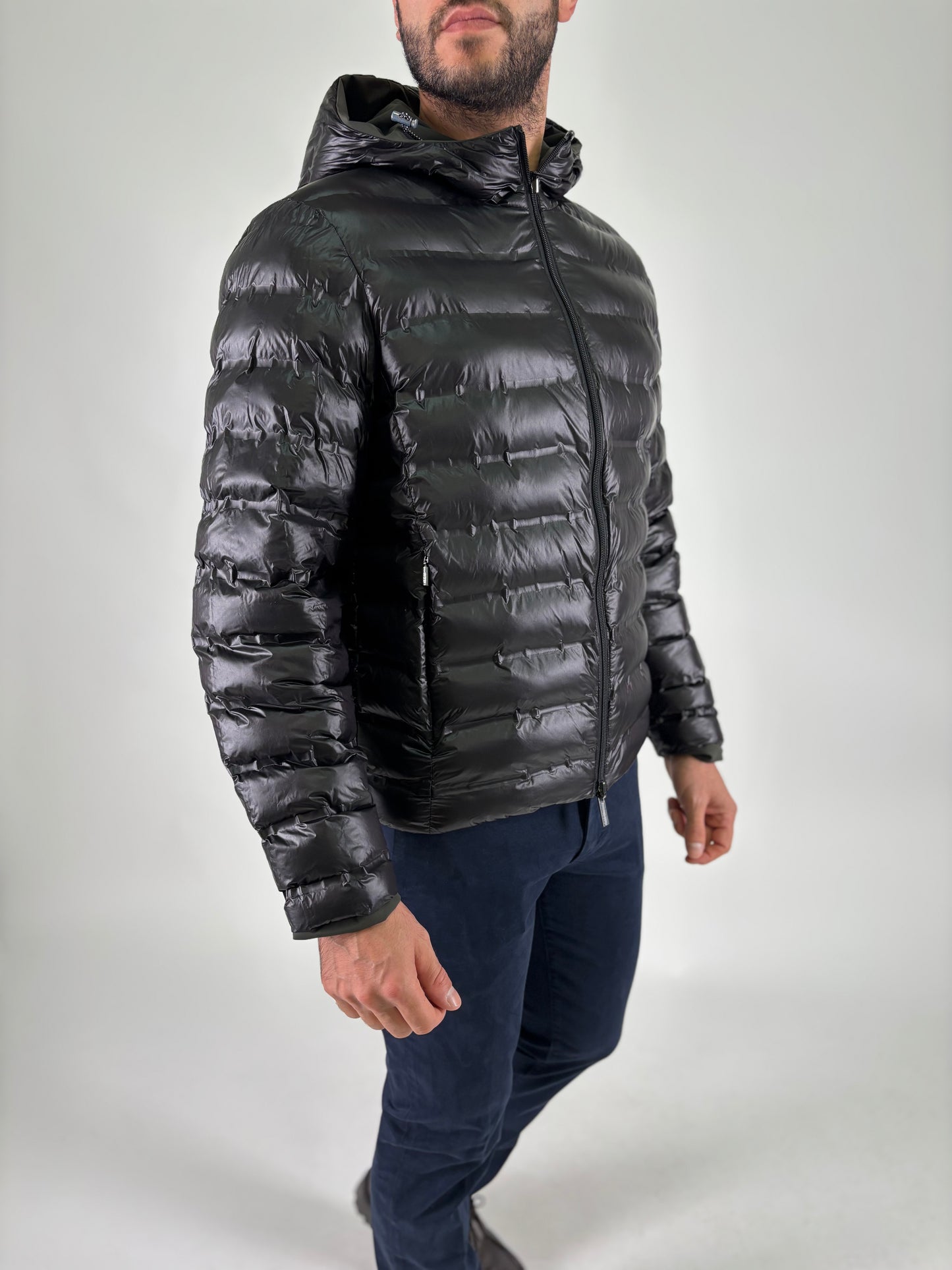 Heskimo Piumino corto reversibile con cappuccio MILITARE