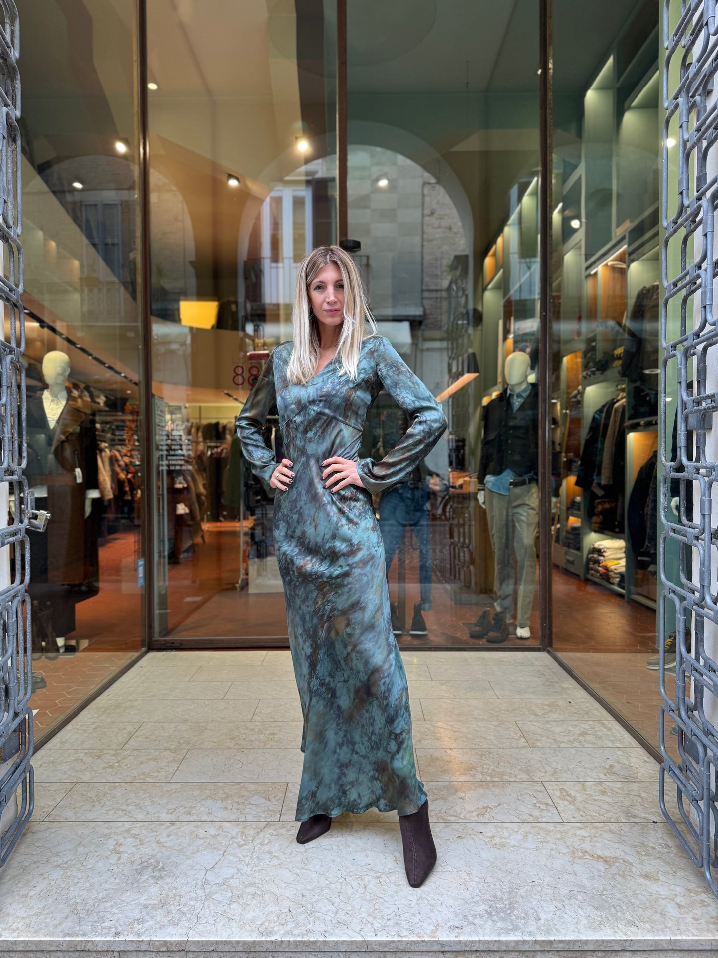 Mercì Abito lungo ml in viscosa VERDE