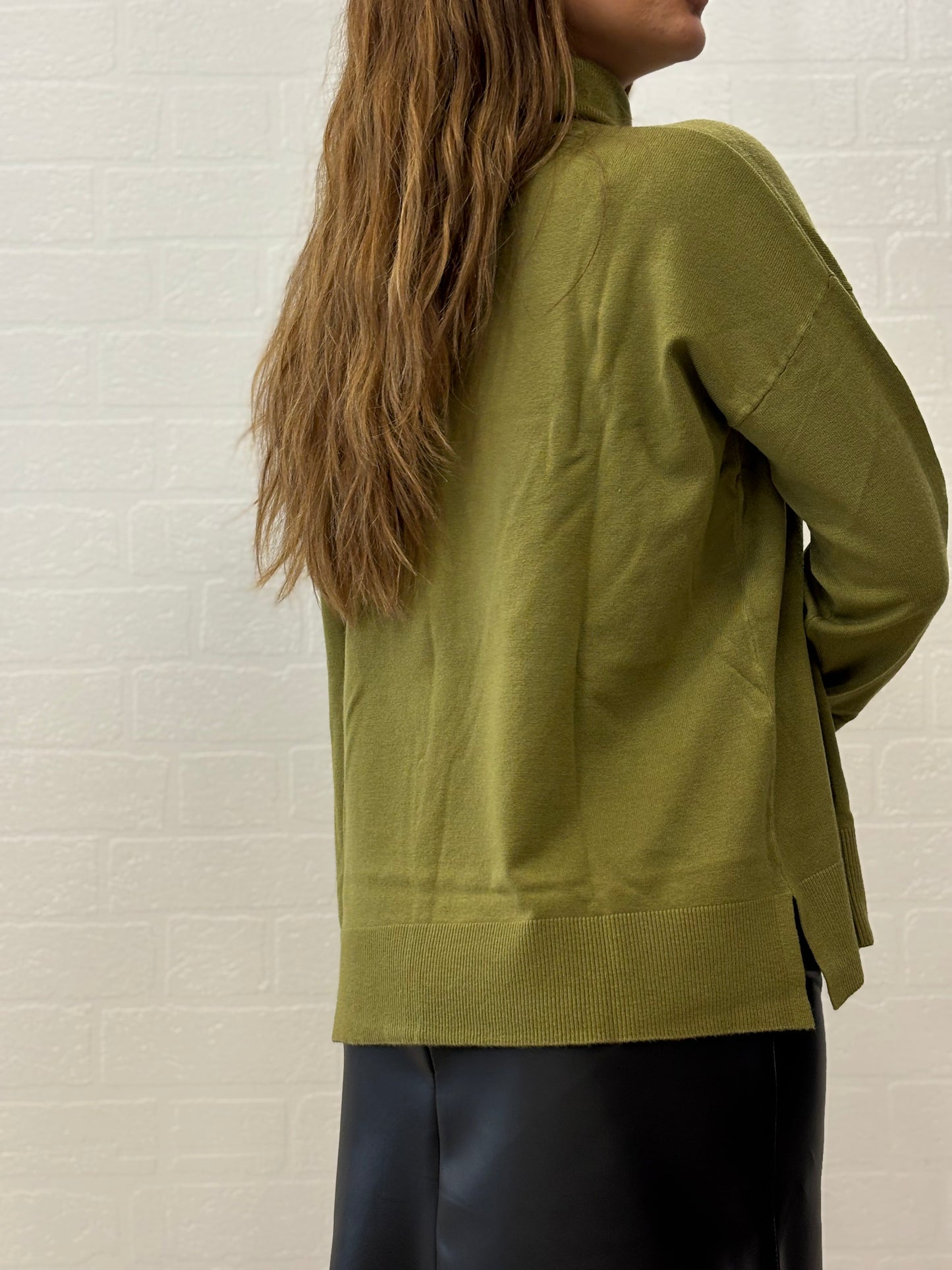 Griffai Maglia dolcevita over ml in Viscosa VERDE