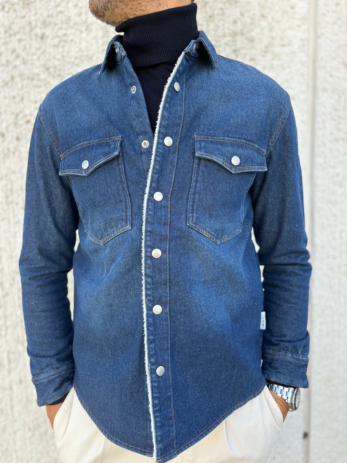 Berna Overshirt denim interno orsetto DENIM