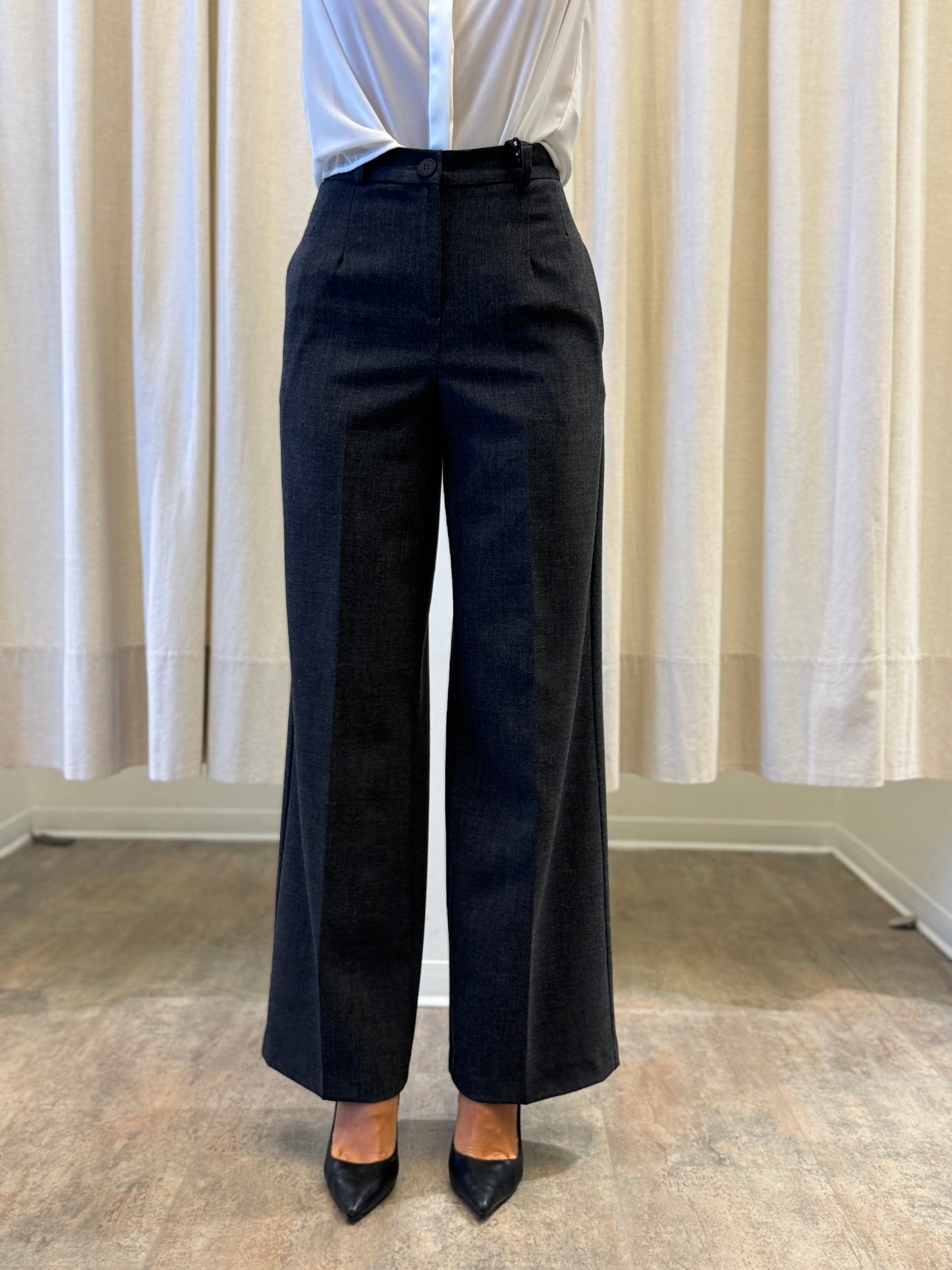 Haveone Pantalone palazzo melange GRIGIO