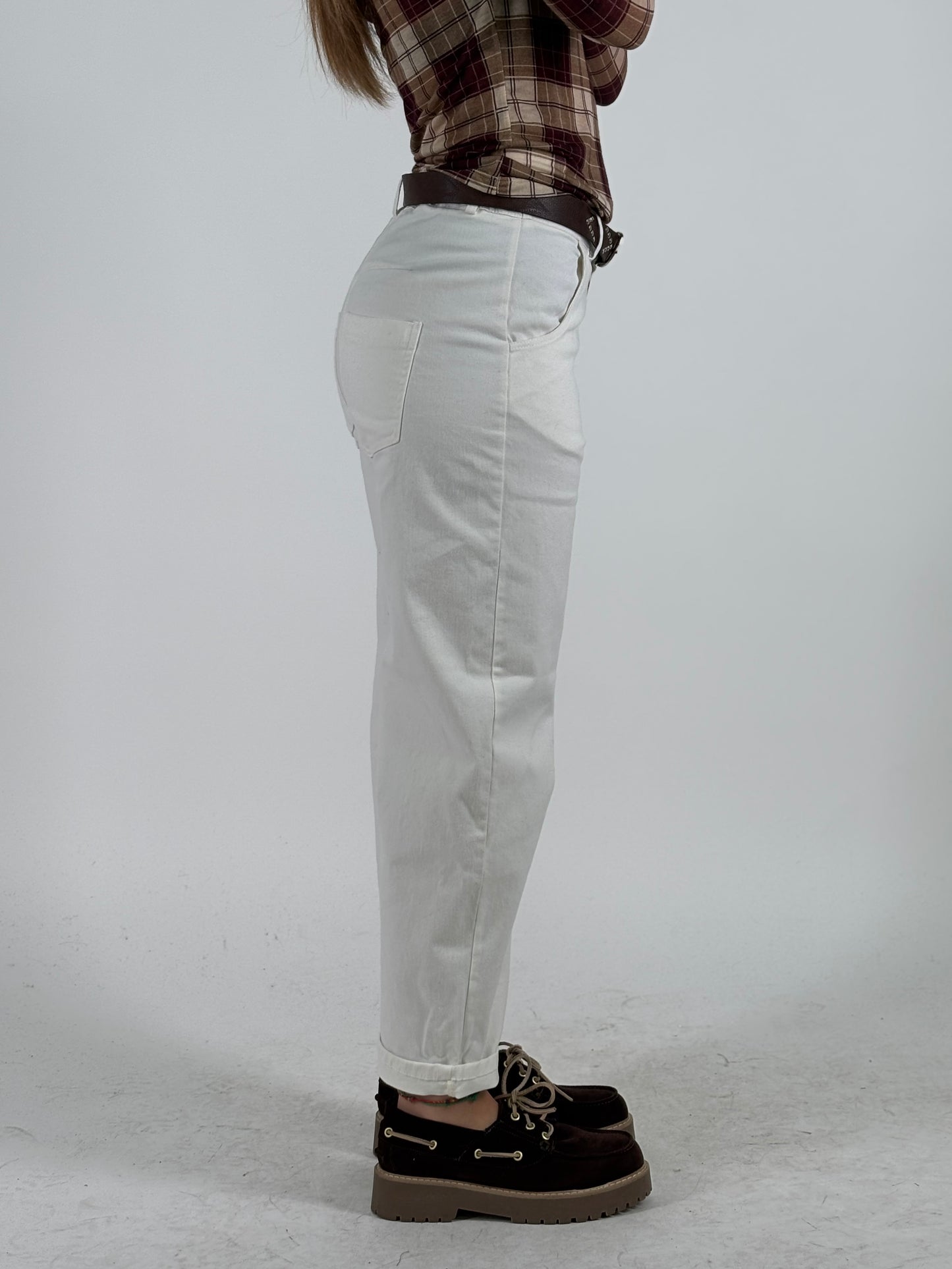 Tensione In Pantalone ovetto con cintura PANNA