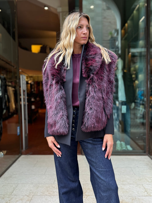 Patrizia Pepe Gilet pelliccia sintetica BORDEAUX