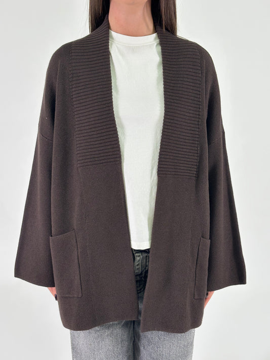 Myastreet Cardigan cropped MARRONE