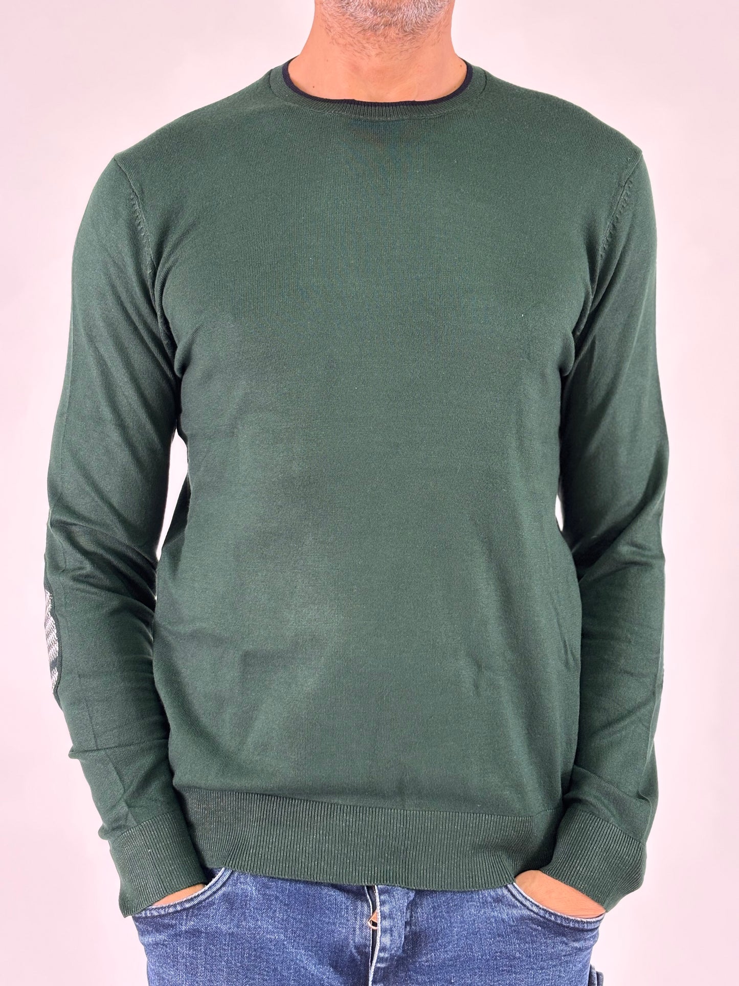 Markup Maglia girocollo ml con toppa gomito VERDE