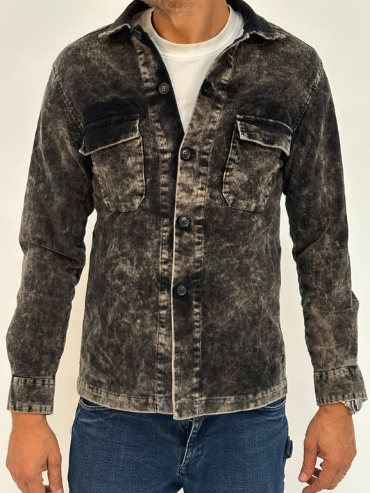 A.Lamura field jacket velluto stone NERO