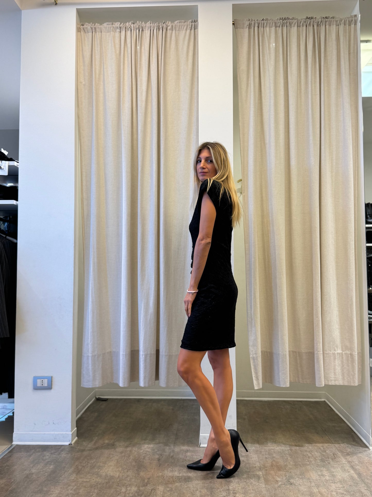 Myastreet Abito corto con spalline NERO