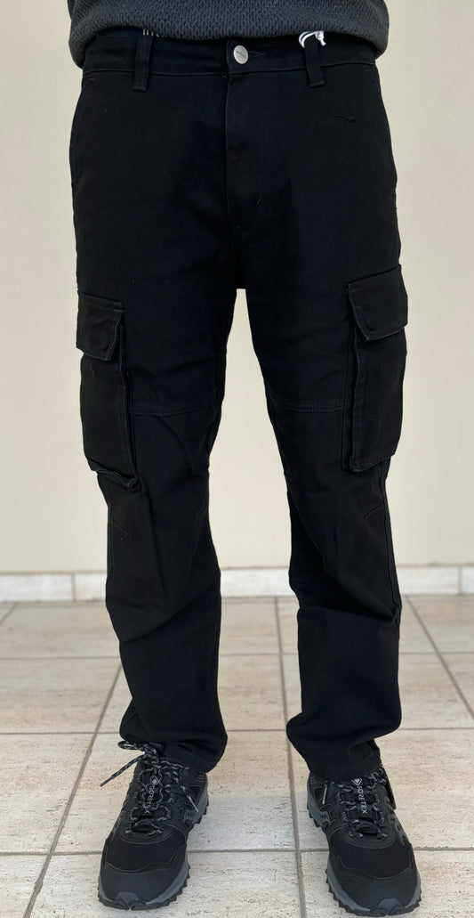 Rytual Pantalone con tasconi, dritto in fondo NERO