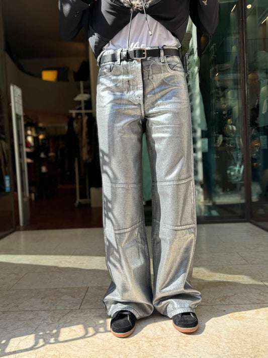 PATRIZIA PEPE Jeans palazzo ARGENTO