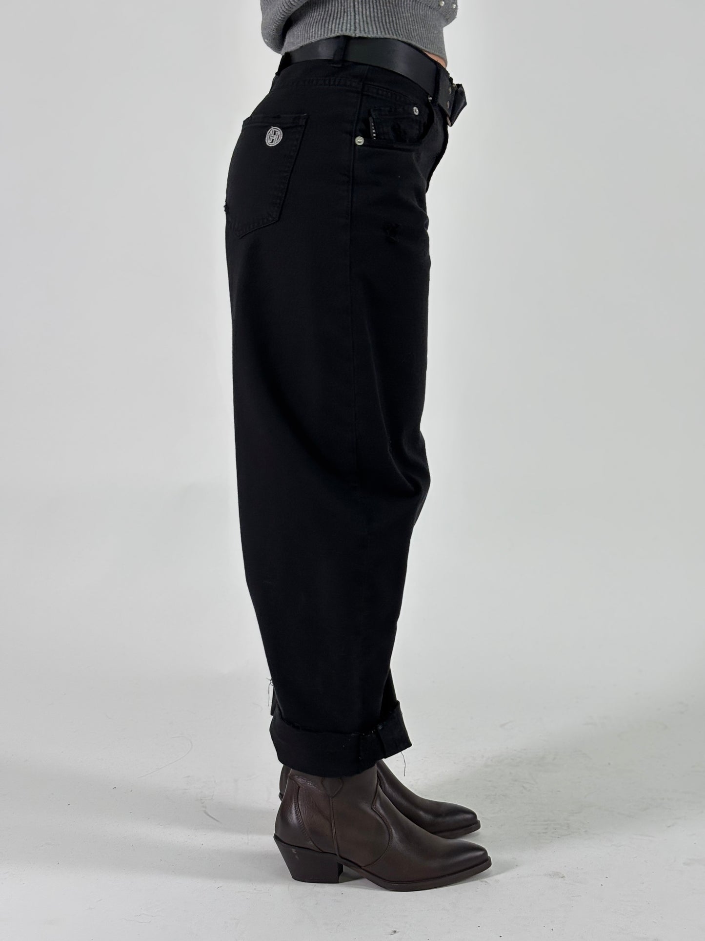 Haveone Jeans barbara modello ballon NERO
