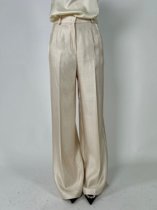 Pantalone Palazzo laminato burro