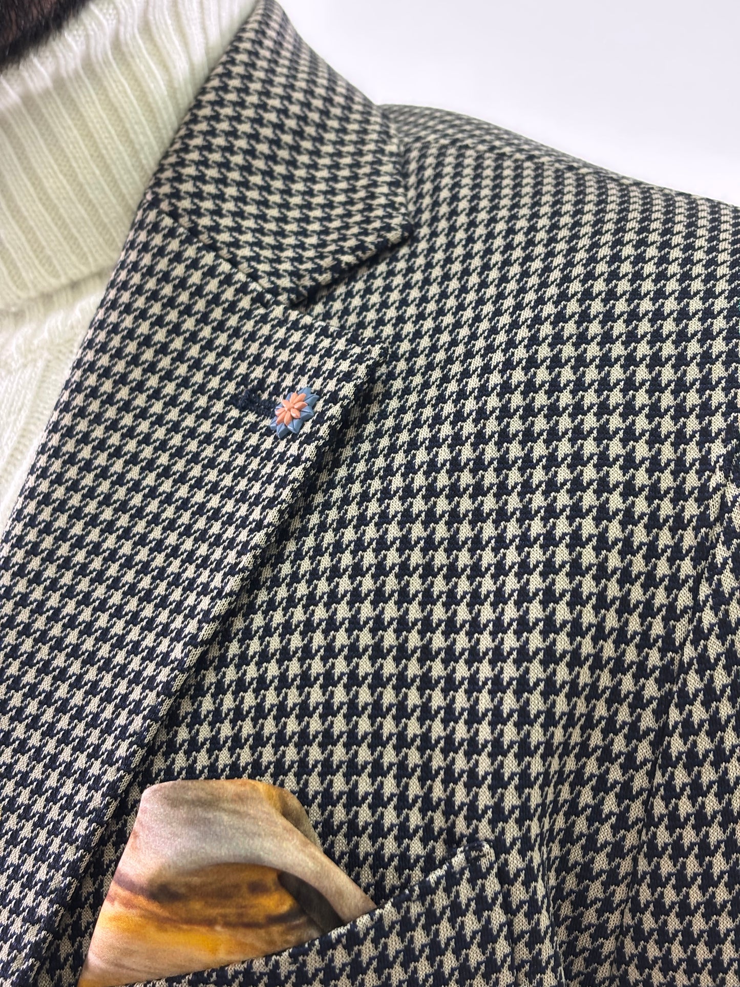 Bharnaba giacca jersey pied de paule BLU-BEIGE