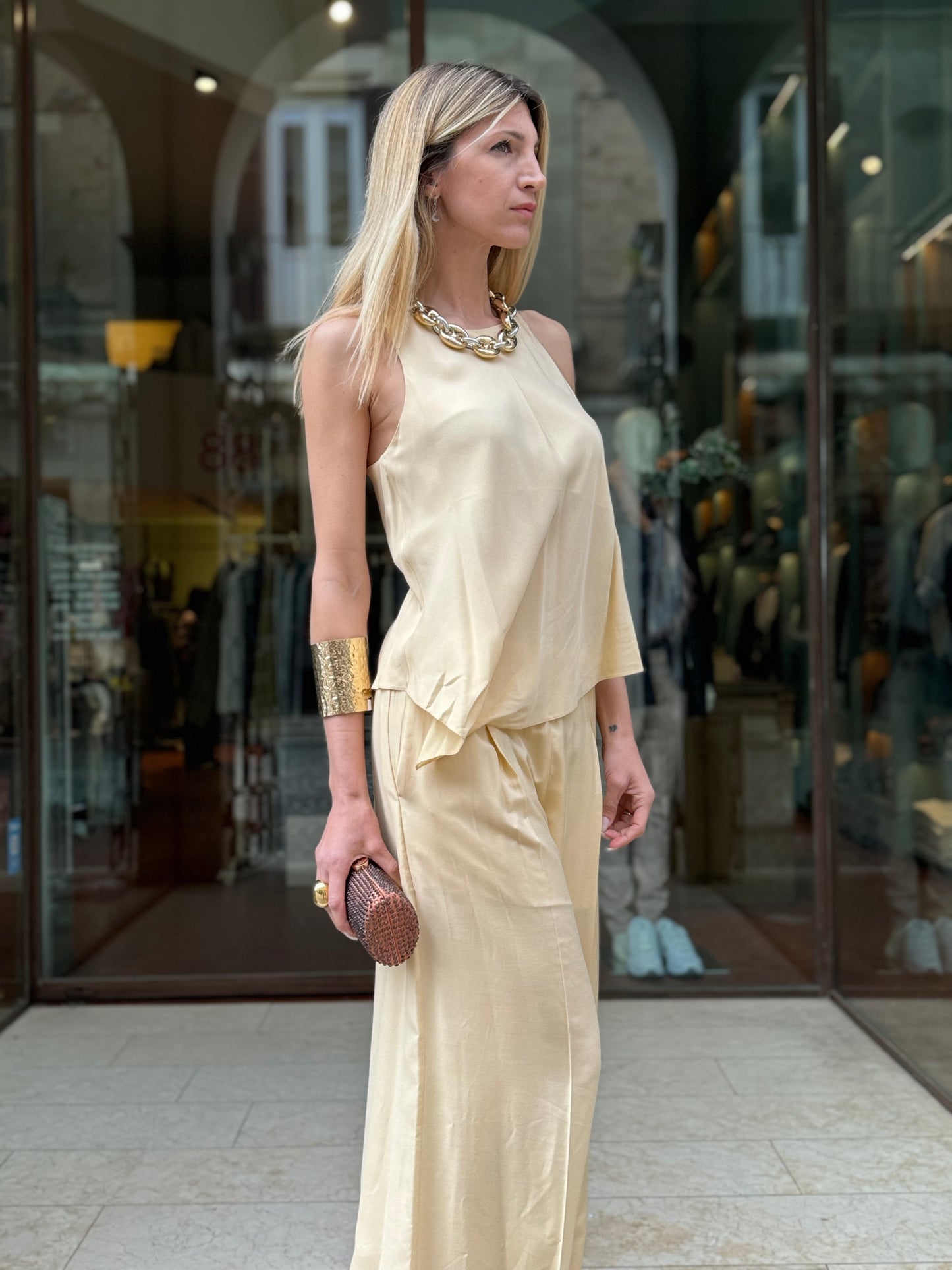 Patrizia Pepe Canotta smanicata BEIGE