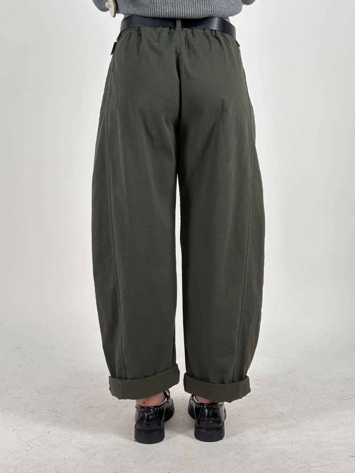 Susy Mix Pantalone ovetto con cinta MILITARE