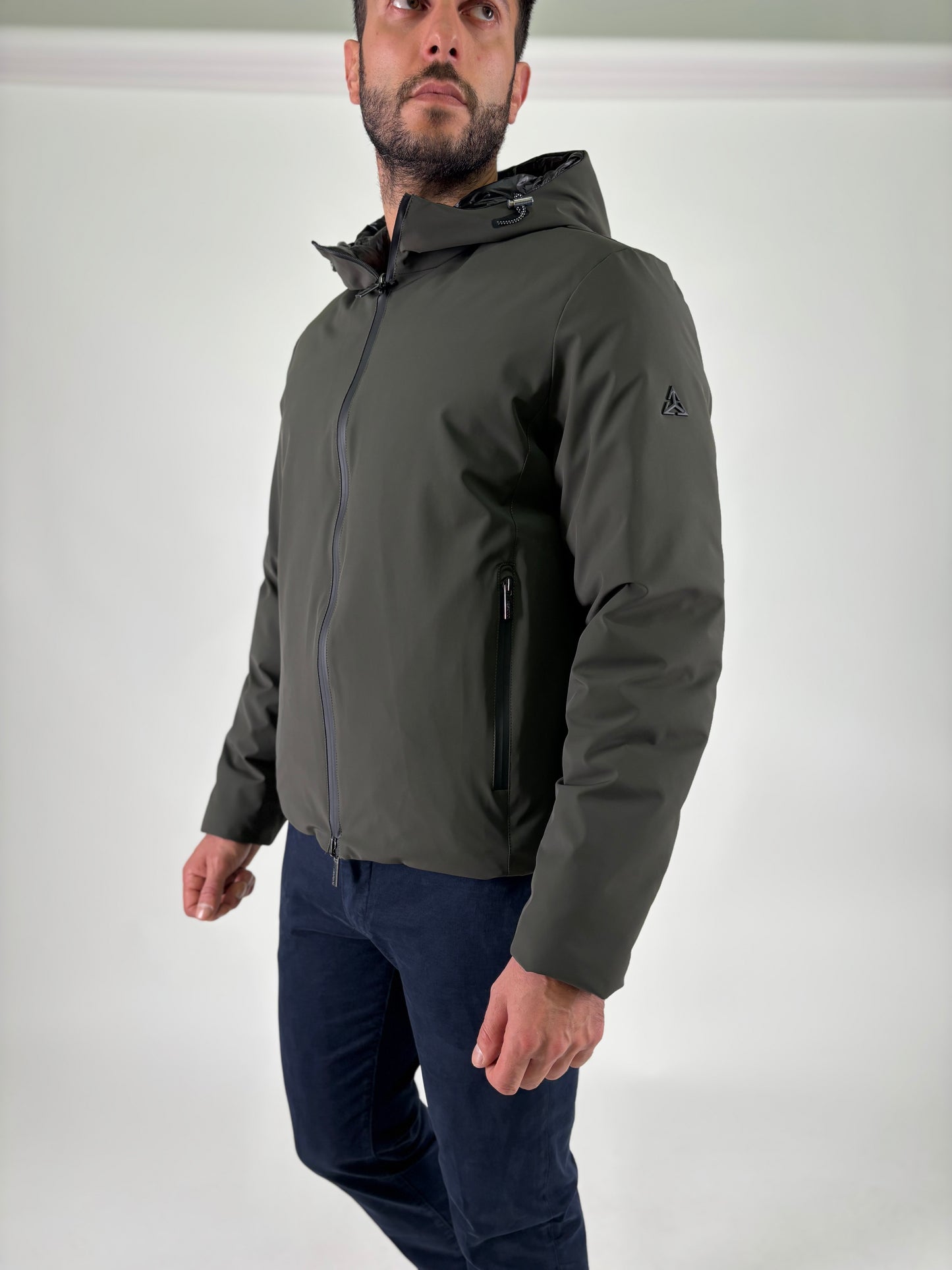 Heskimo Piumino corto reversibile con cappuccio MILITARE