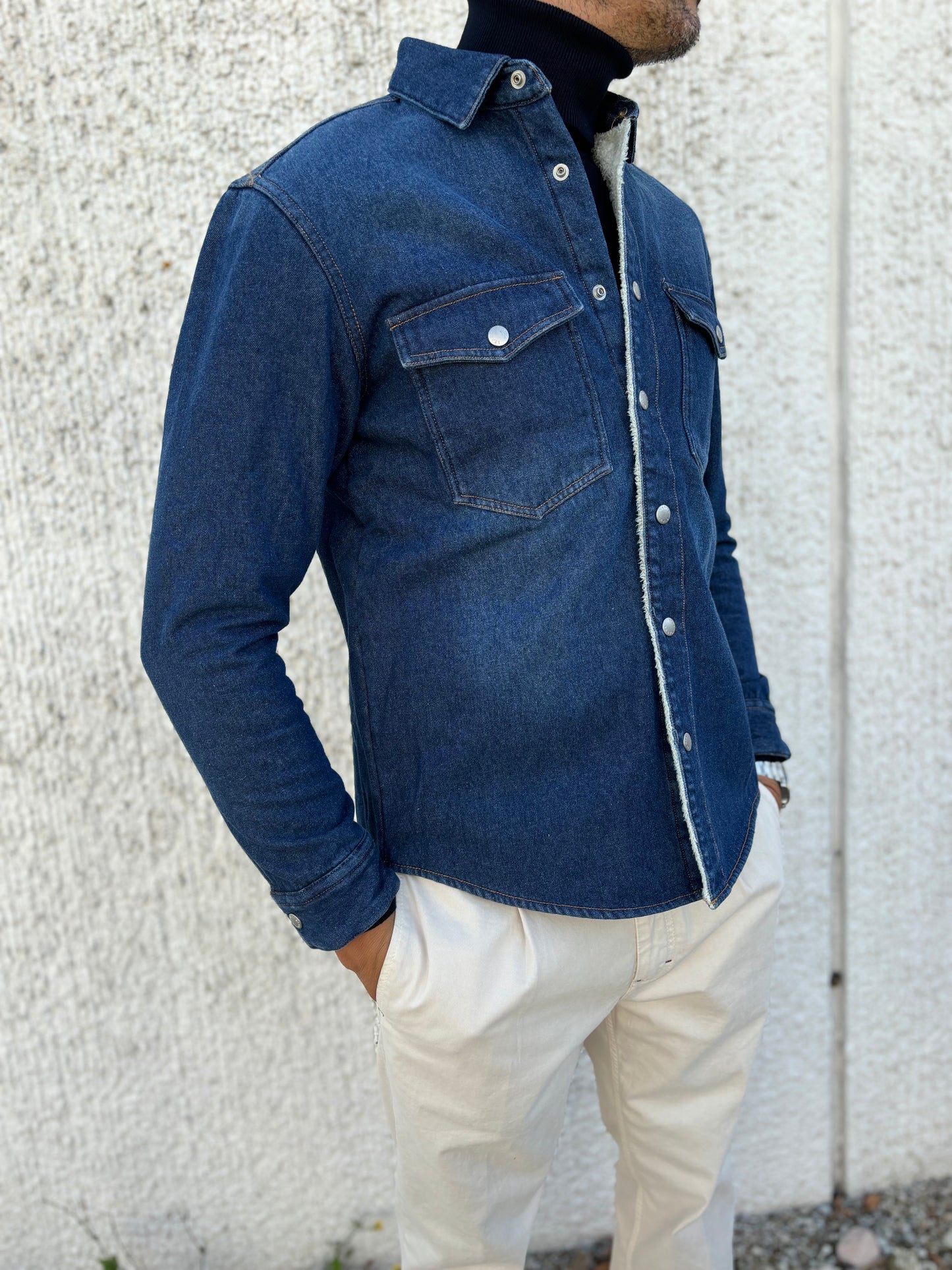 Berna Overshirt denim interno orsetto DENIM