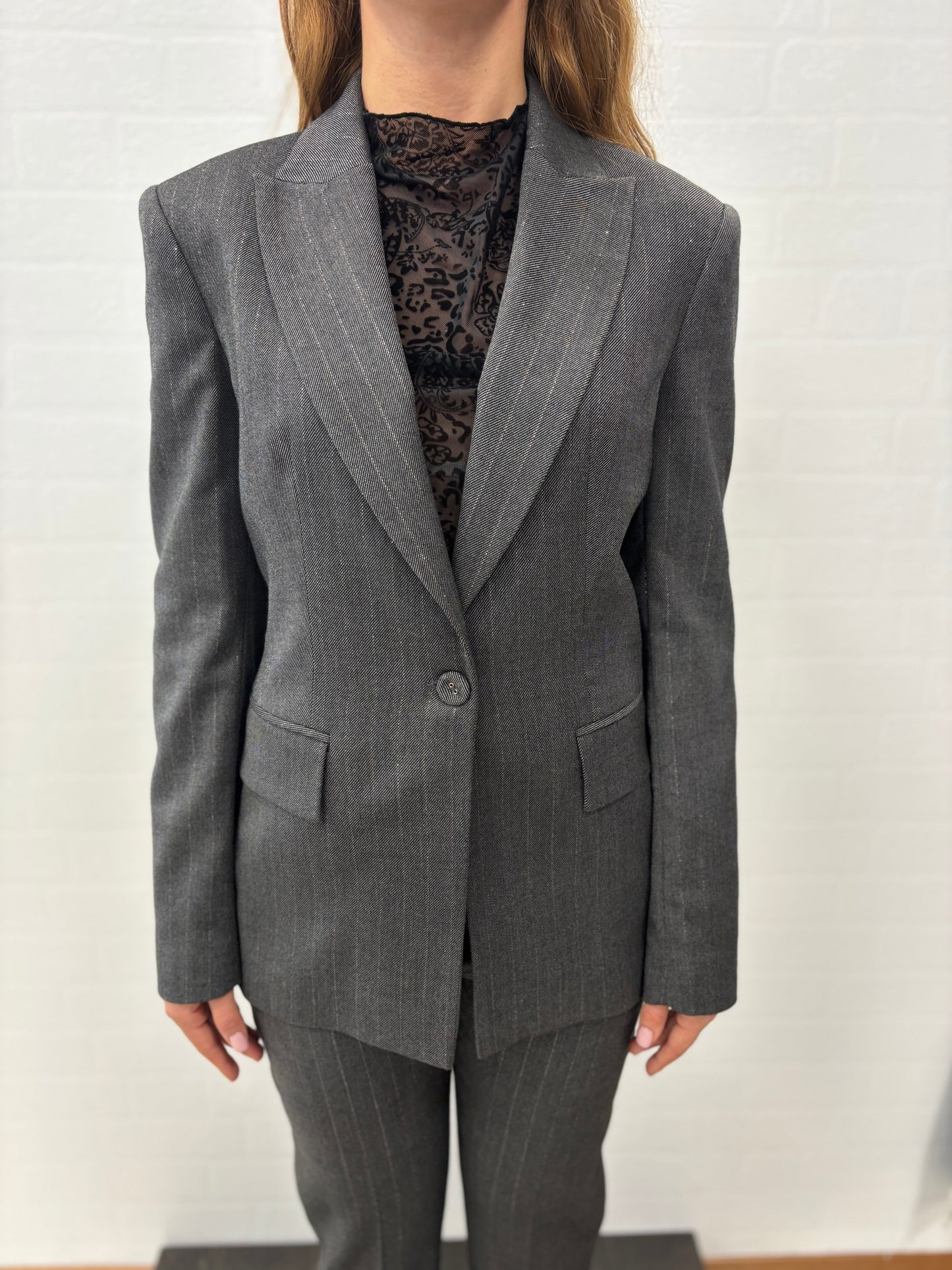 Kocca Giacca gessata in lurex argento GRIGIO